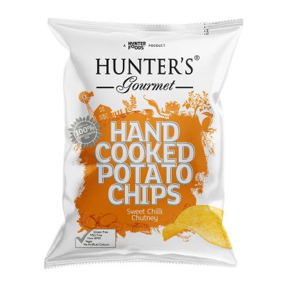 Hunter's Gourmet Hand Cooked Potato Chips - Sweet Chilli Chutney (125gm)