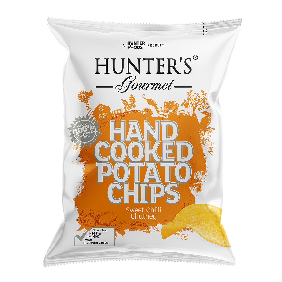 Hunter’s Gourmet Hand Cooked Potato Chips – Sea Salt & Cider Vinegar – Classique Range (125 gm)