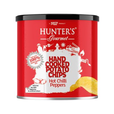 Hunter's Gourmet Hand Cooked Potato Chips - Sea Salt & Crushed Black Pepper (40gm can)