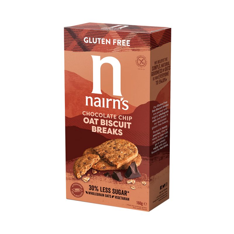 Hunter's Collection Nairn's Gluten Free Biscuit Breaks - Chocolate Chip Oat (160gm)