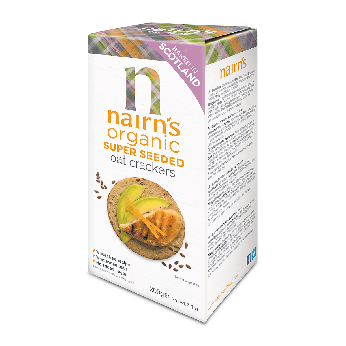 Super seeded organic oatcakes - Flaxseed, Chia & Sunflower Seeds (200gm)