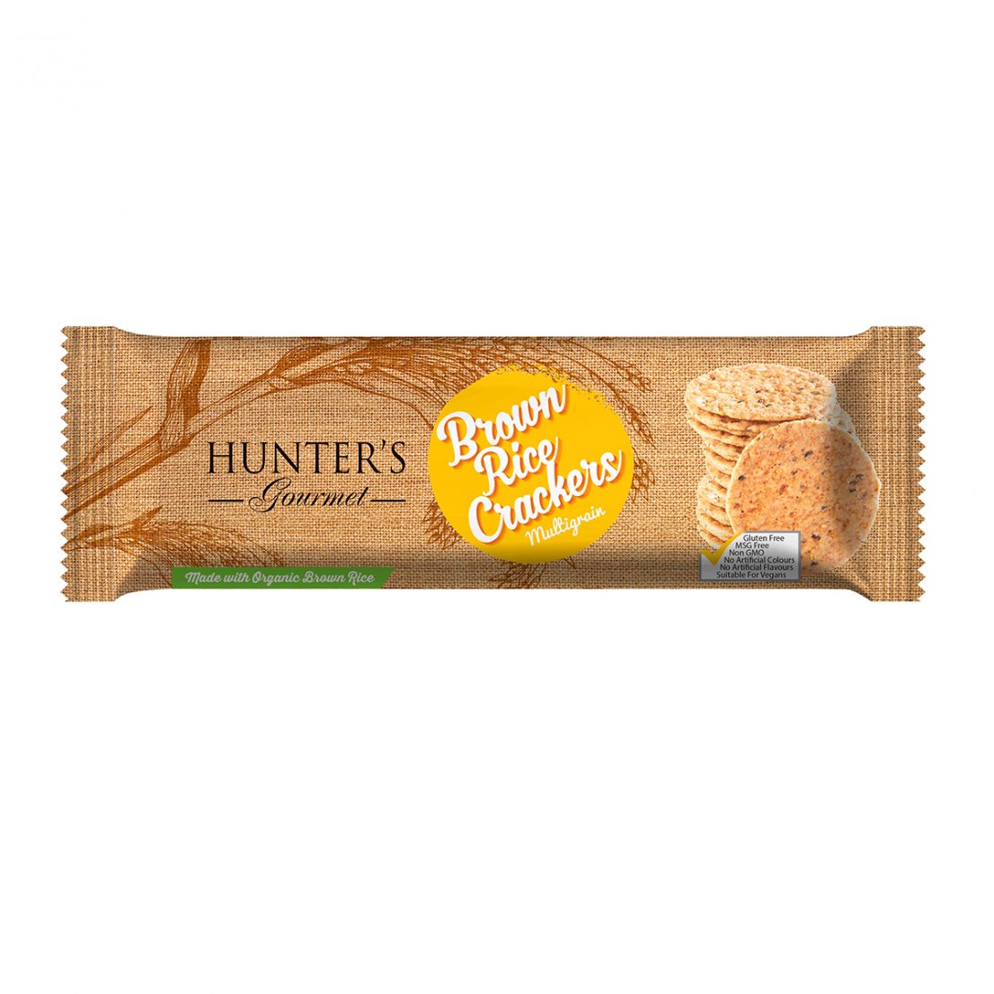 Hunter s Gourmet Brown Rice Crackers Multigrain 100gm hunter-s-gourmet-brown-rice-crackers-multigrain-100gm