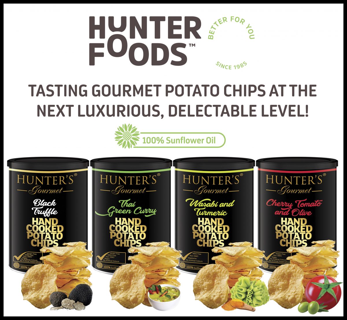 LAUNCH at Gulfood 2019: Hunter’s Gourmet Hand Cooked Potato Chips, Gold Edition