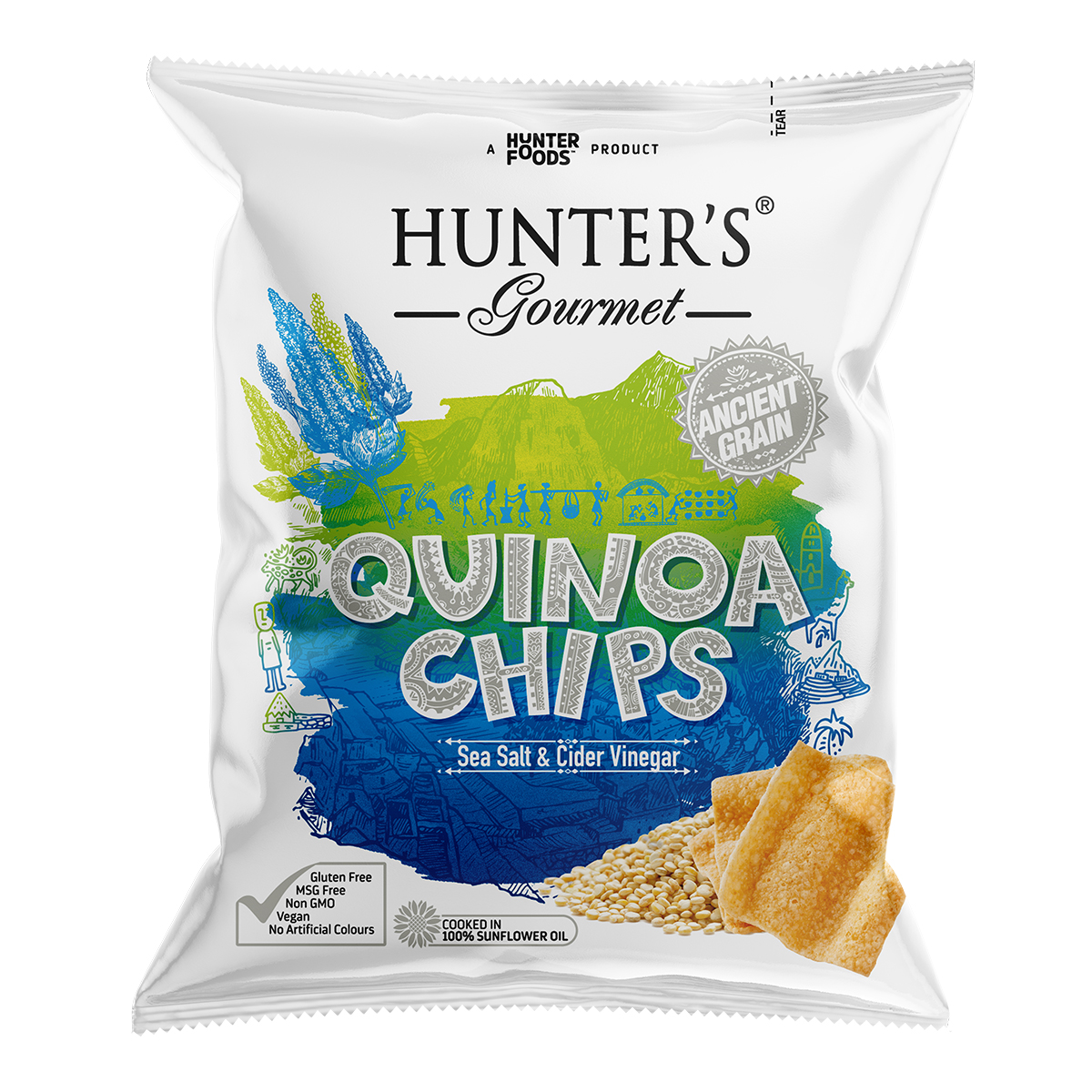 Hunter's Gourmet Quinoa Chips Sea Salt & Cider Vinegar (28gm)