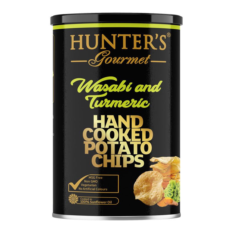 Hunter’s Gourmet Hand Cooked Potato Chips – Wasabi And Turmeric – Gold Edition (150gm)