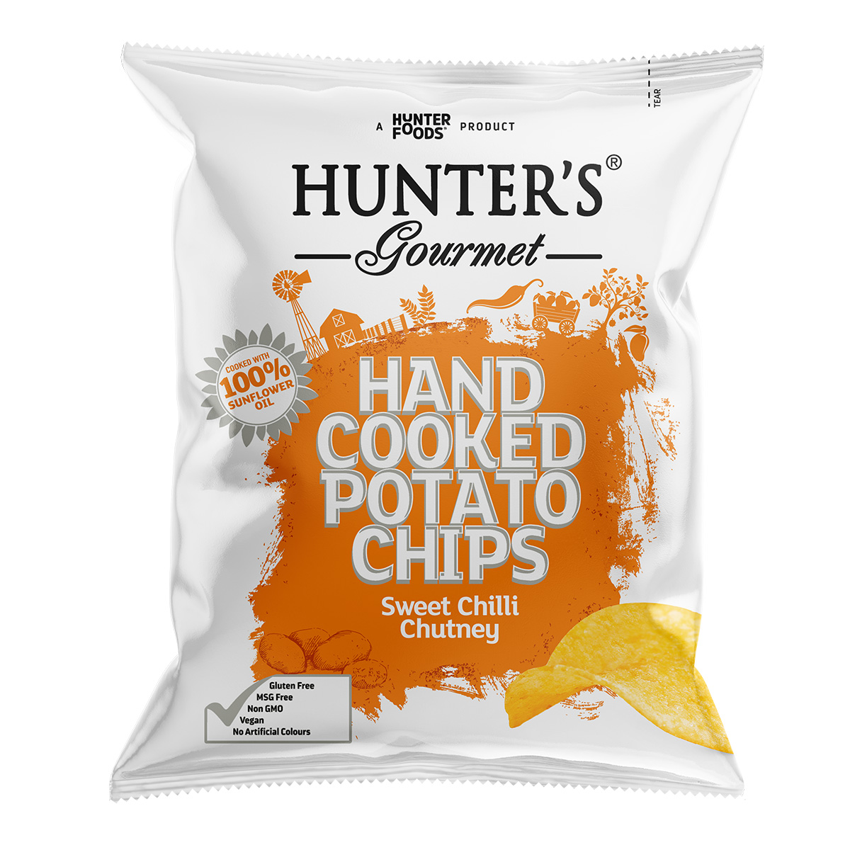 Hunter’s Gourmet Hand Cooked Potato Chips – Cherry Tomato and Olive – Gold Edition (25gm)
