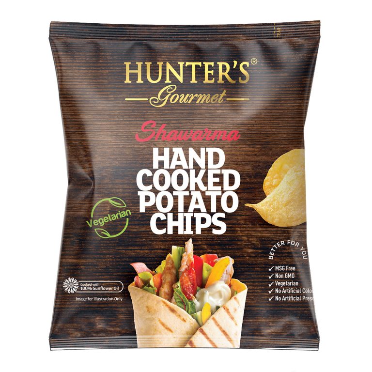 Hunter’s Gourmet Hand Cooked Potato Chips – Shawarma – Middle Eastern Flavours (25gm)