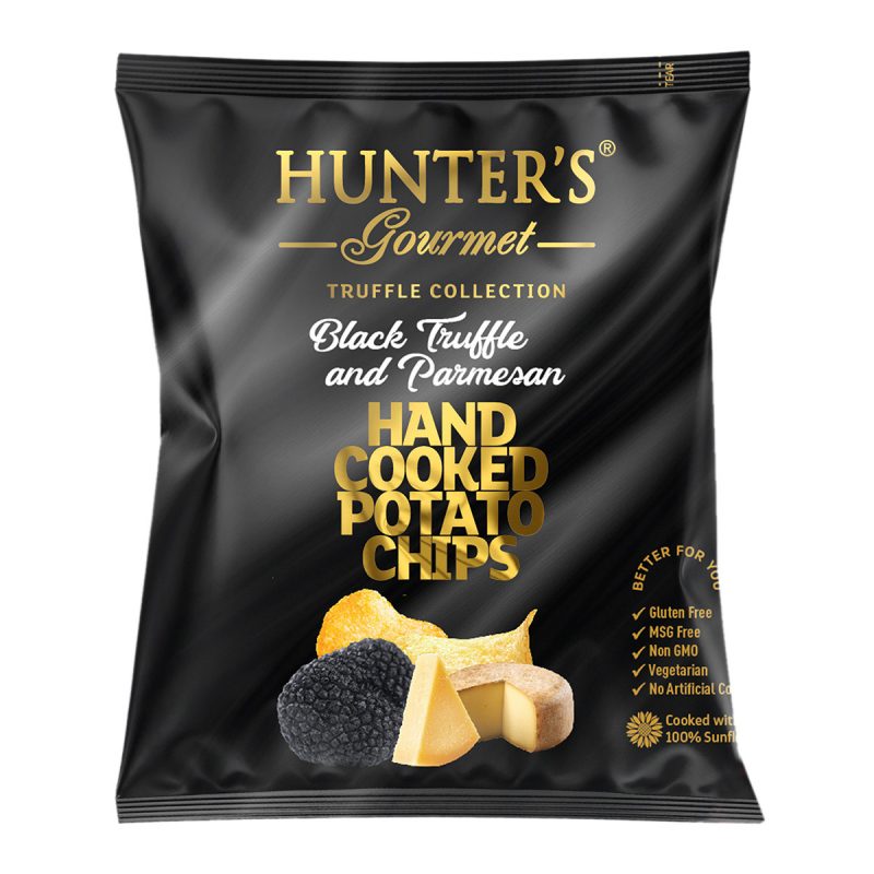 Hunter’s Gourmet Hand Cooked Potato Chips – Black Truffle And Parmesan – Truffle Collection (25gm)