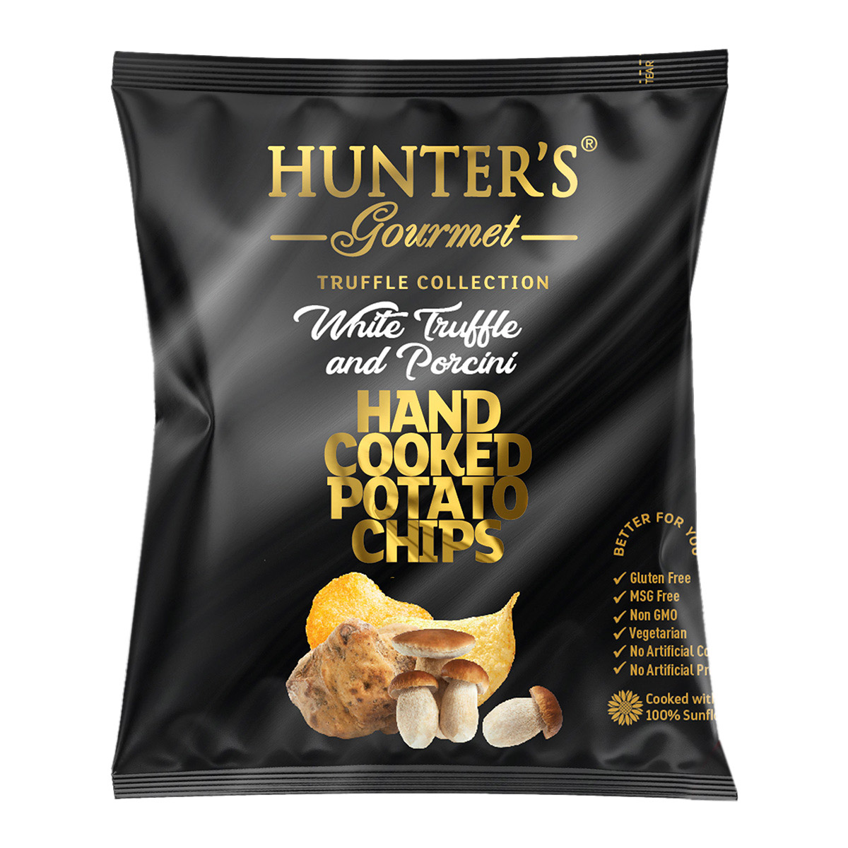 Hunter’s Gourmet Hand Cooked Potato Chips – Black Truffle and Parmesan – Truffle Collection (25gm)