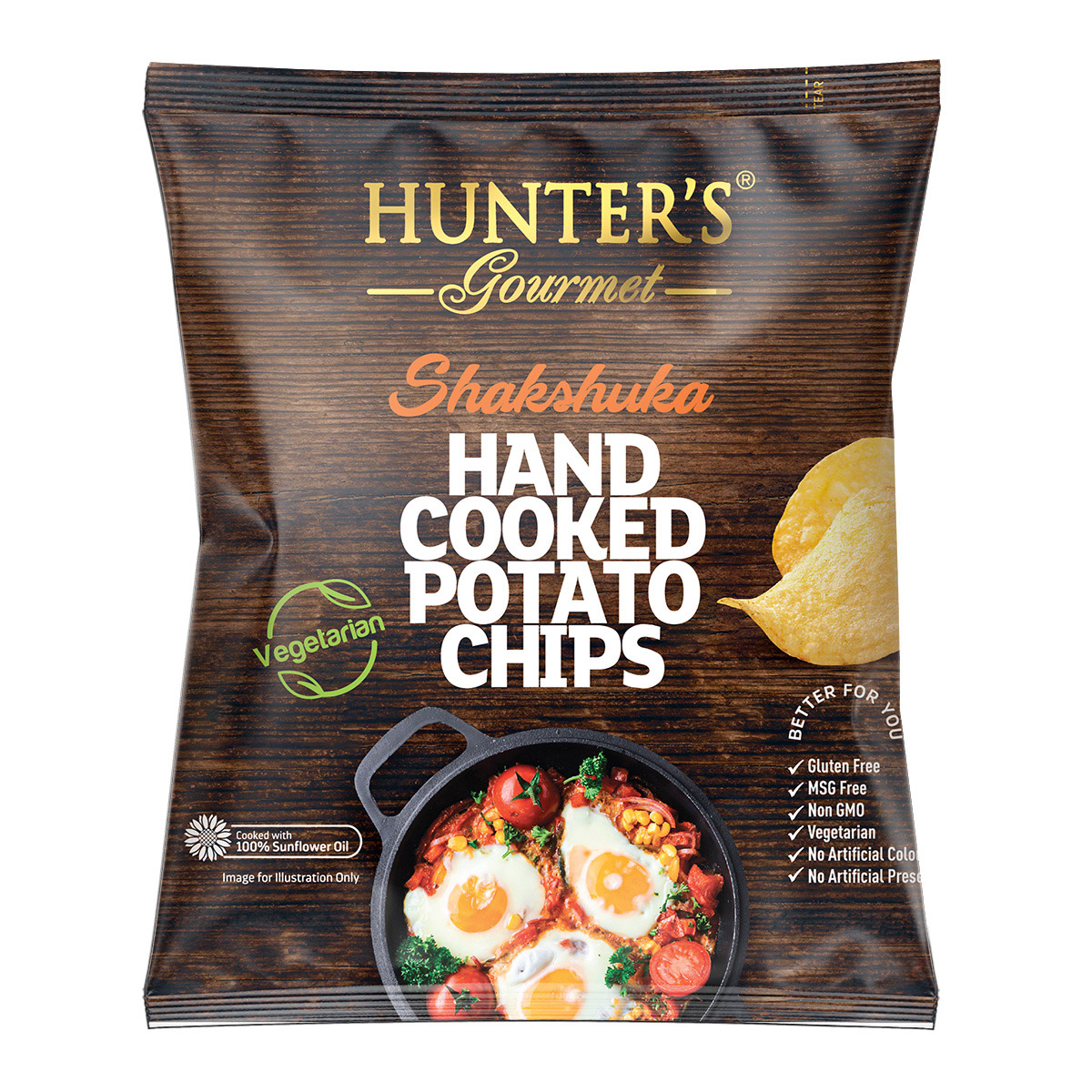 Hunter’s Gourmet Hand Cooked Potato Chips – Black Caviar – Platinum Selection (25gm)