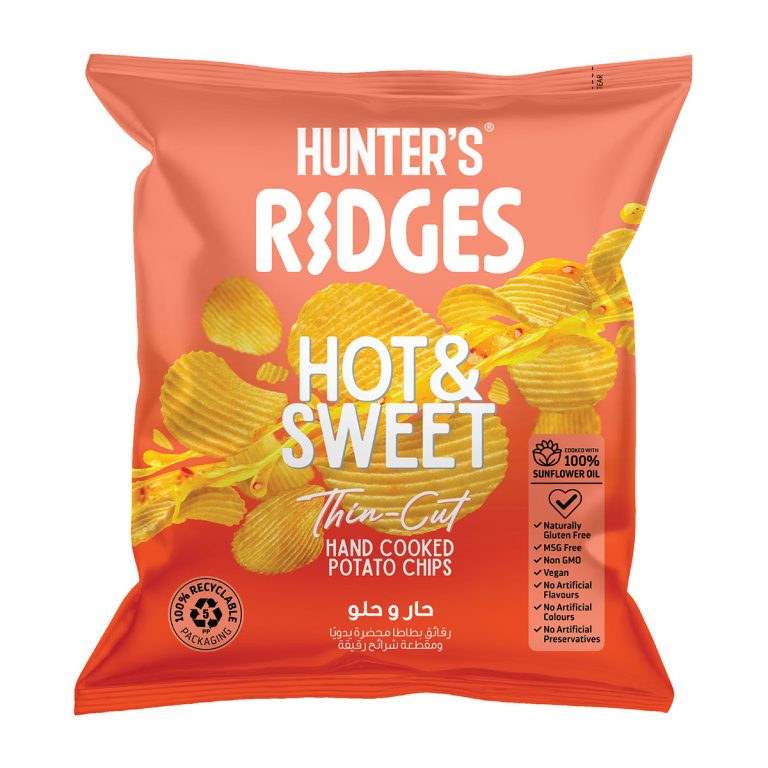 Hunter Ridges Thin - Cut Hand Cooked Potato Chips - Hot & Sweet - (40gm)