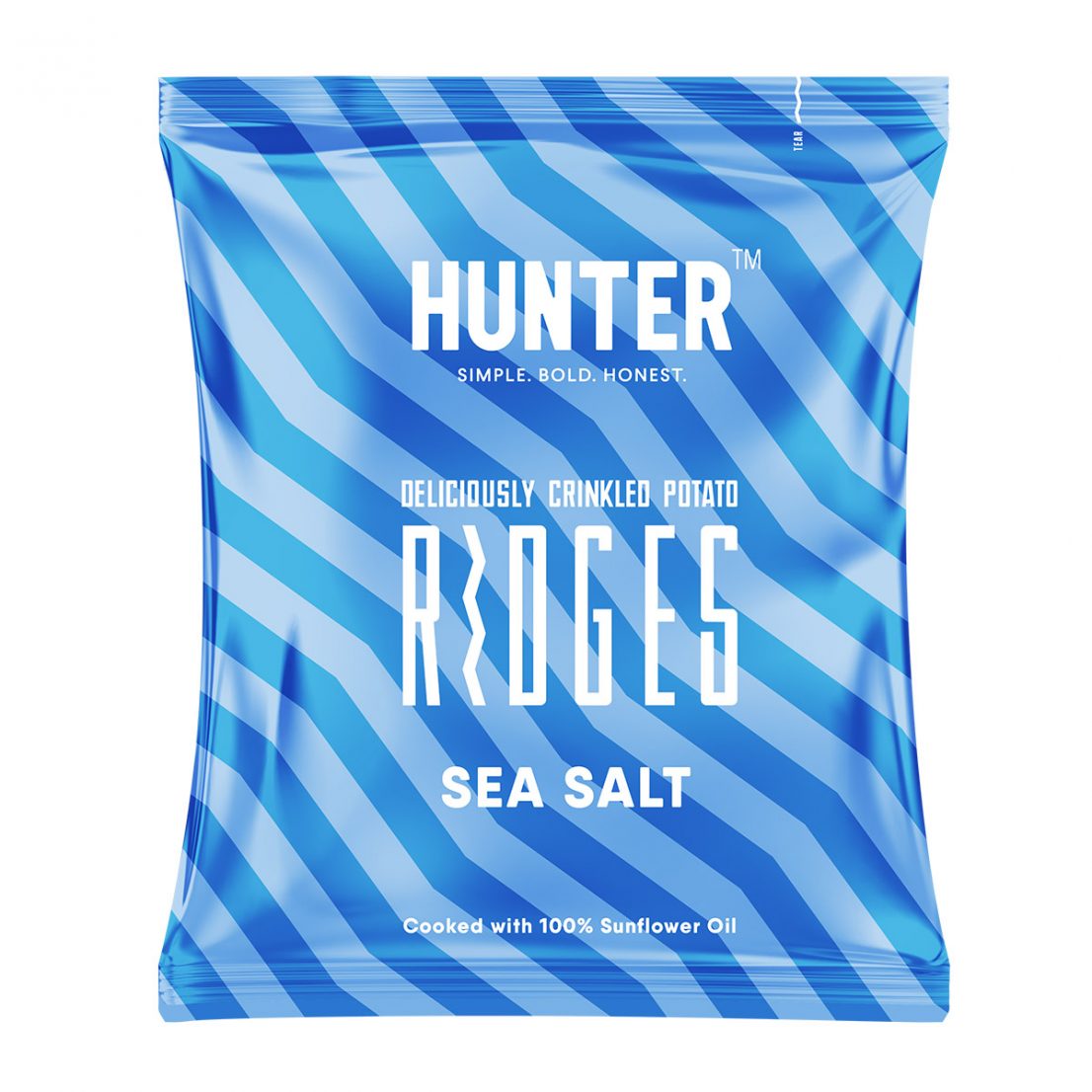 Hunter Deliciously Crinkled Potato Ridges Sea Salt (20gm) Hunter