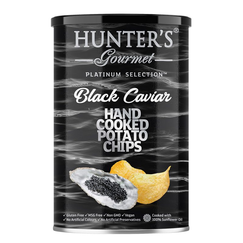 Hunter's Gourmet Hand Cooked Potato Chips - Black Caviar - (150gm)