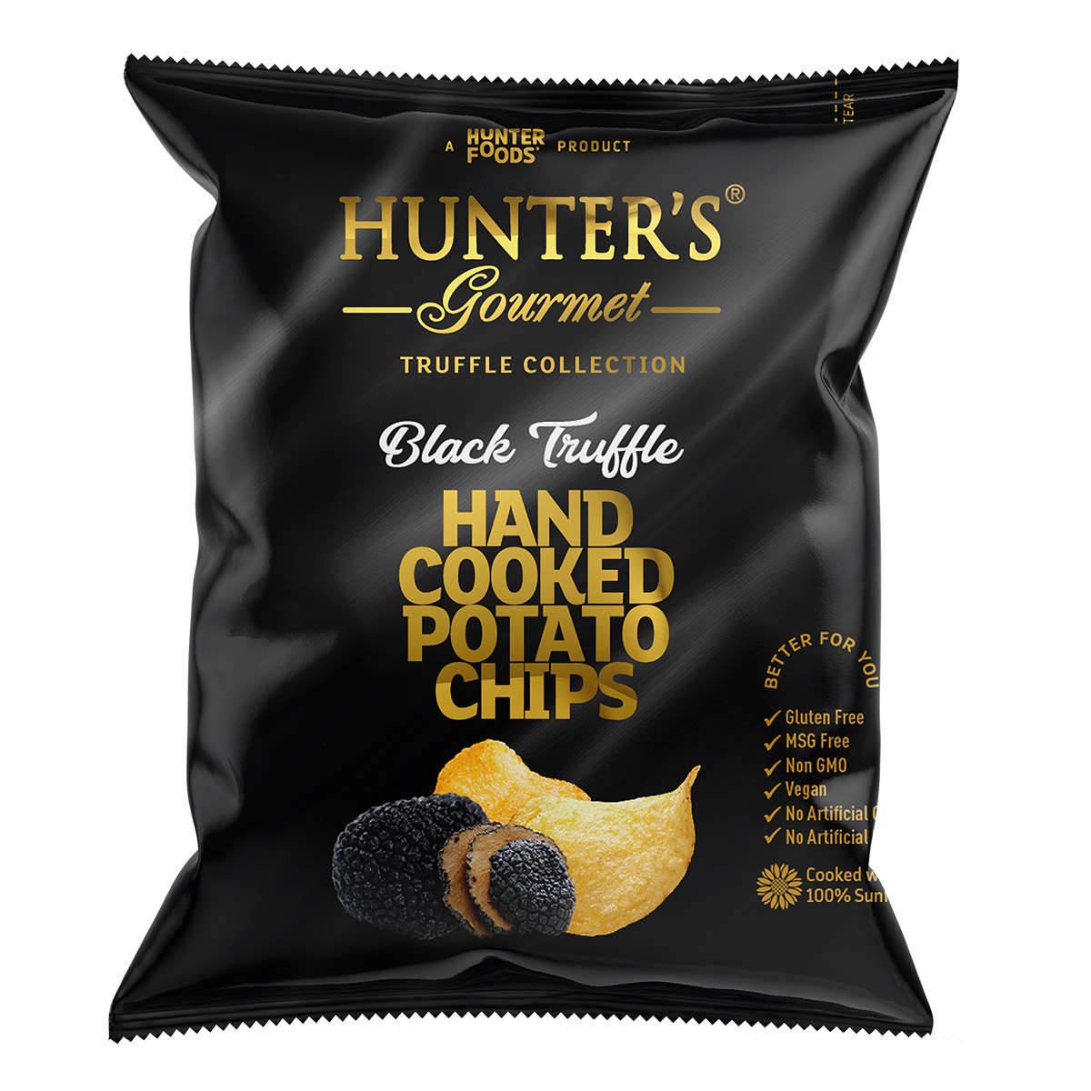 Hunter’s Gourmet Hand Cooked Potato Chips – Black Truffle – (25gm)
