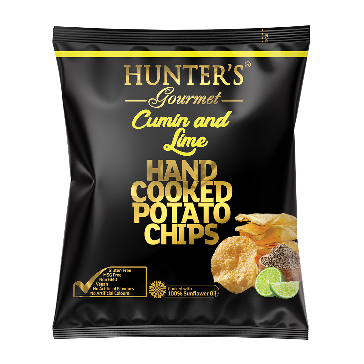 Hunter’s Gourmet Hand Cooked Potato Chips – Sour Cream & Onion – (100gm)