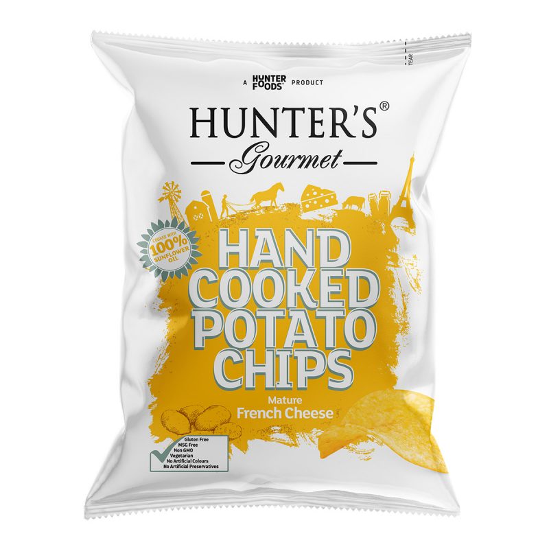 Hunter's Gourmet Hand Cooked Potato Chips - Mature French Cheese - (125gm)
