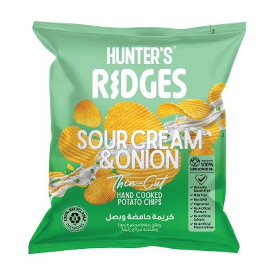 Hunter Ridges Thin - Cut Hand Cooked Potato Chips - Sour Cream & Onion - (40gm)
