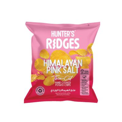 Hunter's Ridges Thin-Cut Hand Cooked Potato Chips - Himalayan Pink Salt (40gm)