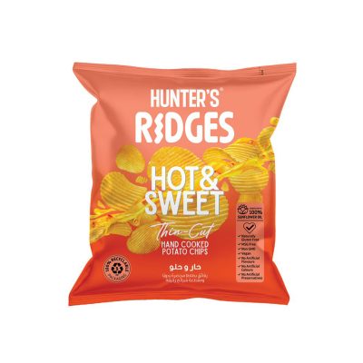 Hunter's Ridges Thin-Cut Hand Cooked Potato Chips - Hot & Sweet (40gm)