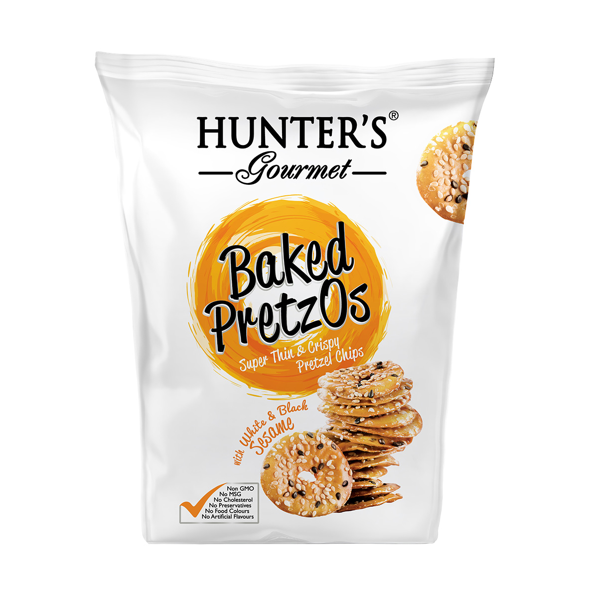 Hunter's Gourmet Baked PretzOs with Black & White Sesame Seeds (80gm)