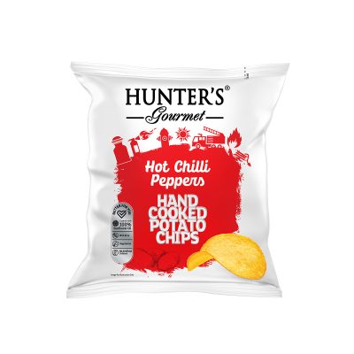 Hunter's Gourmet Hand Cooked Potato Chips - Classique Range - Hot Chilli Peppers (40 gm)