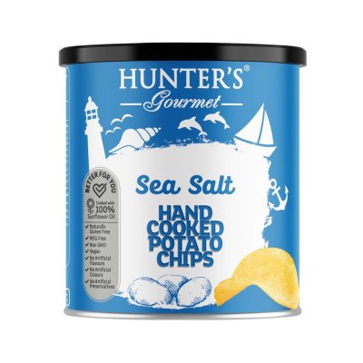 Hunter's Gourmet Hand Cooked Potato Chips - Classique Range - Sea Salt Can (40 gm)