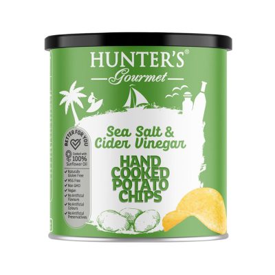 Hunter's Gourmet Hand Cooked Potato Chips - Classique Range - Sea Salt & Cider Vinegar Can (40 gm)
