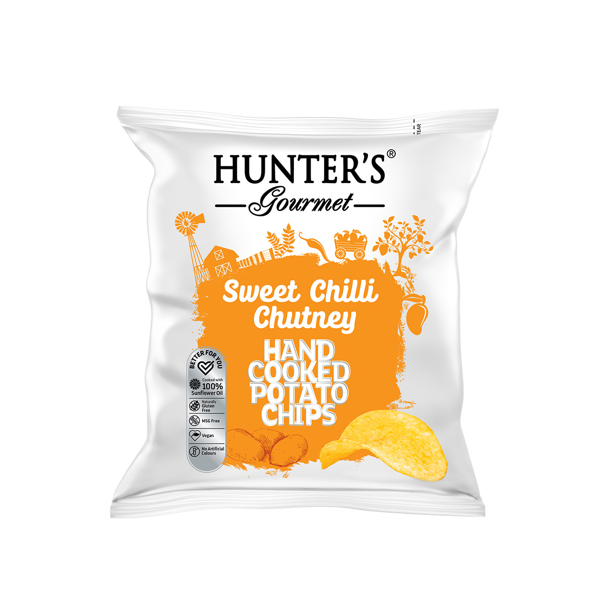 Hunter's Gourmet Hand Cooked Potato Chips - Classique Range - Sweet Chilli Chutney (40 gm)