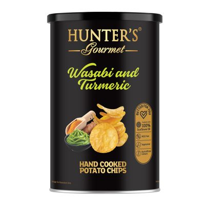 Hunter's Gourmet Hand Cooked Potato Chips - Gold Edition - Wasabi and Turmeric (150 gm)