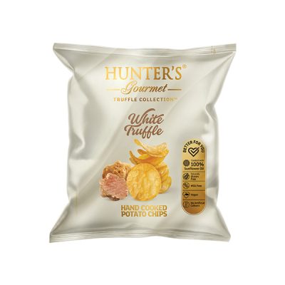 Hunter’s Gourmet Hand Cooked Potato Chips – Truffle Collection – White Truffle Pouch – (40 gm)