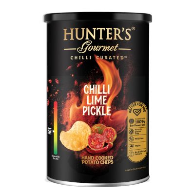 Hunter's Gourmet Hand Cooked Potato Chips - Chilli Curated™ - Chilli Lime Pickle - (150gm)