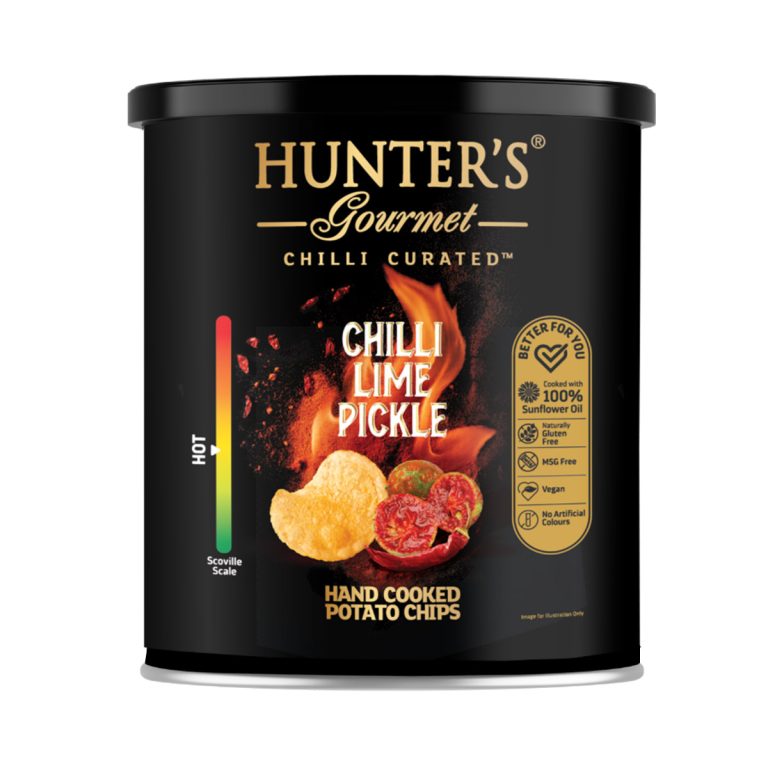 Hunter's Gourmet Hand Cooked Potato Chips - Chilli Curated™ - Chilli Lime Pickle - (40gm)