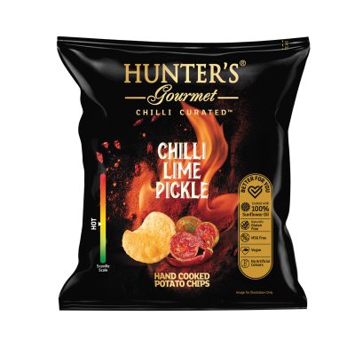 Hunter's Gourmet Hand Cooked Potato Chips - Chilli Curated™ - Chilli Lime Pickle - (40gm)