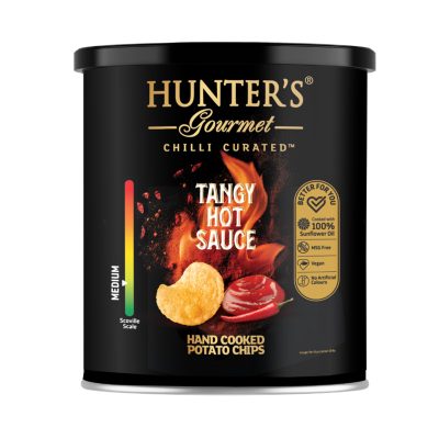 Hunter's Gourmet Hand Cooked Potato Chips - Chilli Curated™ - Tangy Hot Sauce - (40gm)