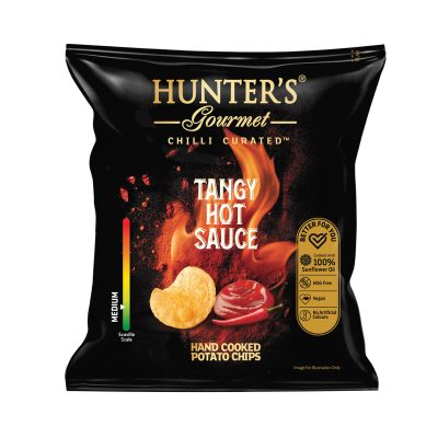 Hunter's Gourmet Hand Cooked Potato Chips - Chilli Curated™ - Tangy Hot Sauce - (40gm)